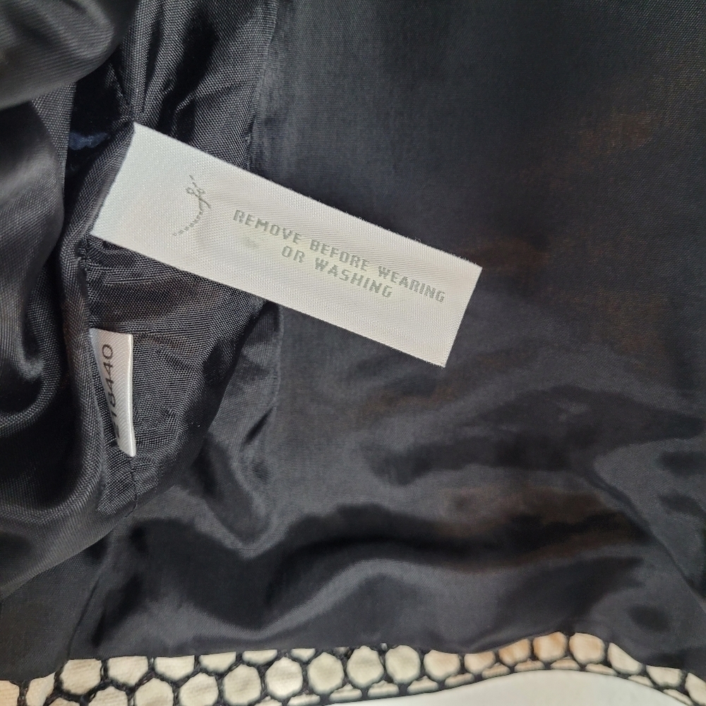 Ann Taylor black and white honeycomb cropped peacoat - Picture 5 of 7